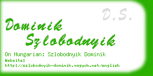 dominik szlobodnyik business card